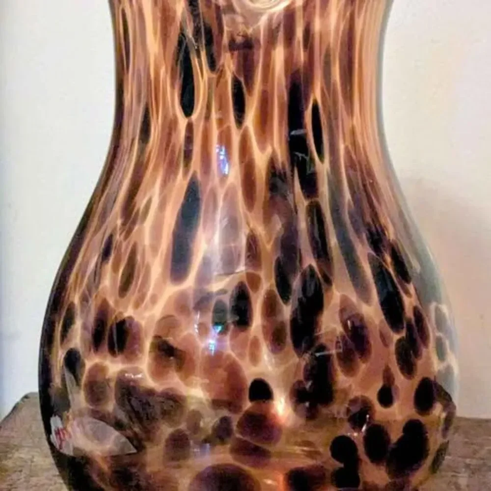 Hand Blown Tortoiseshell Glass Pitcher
